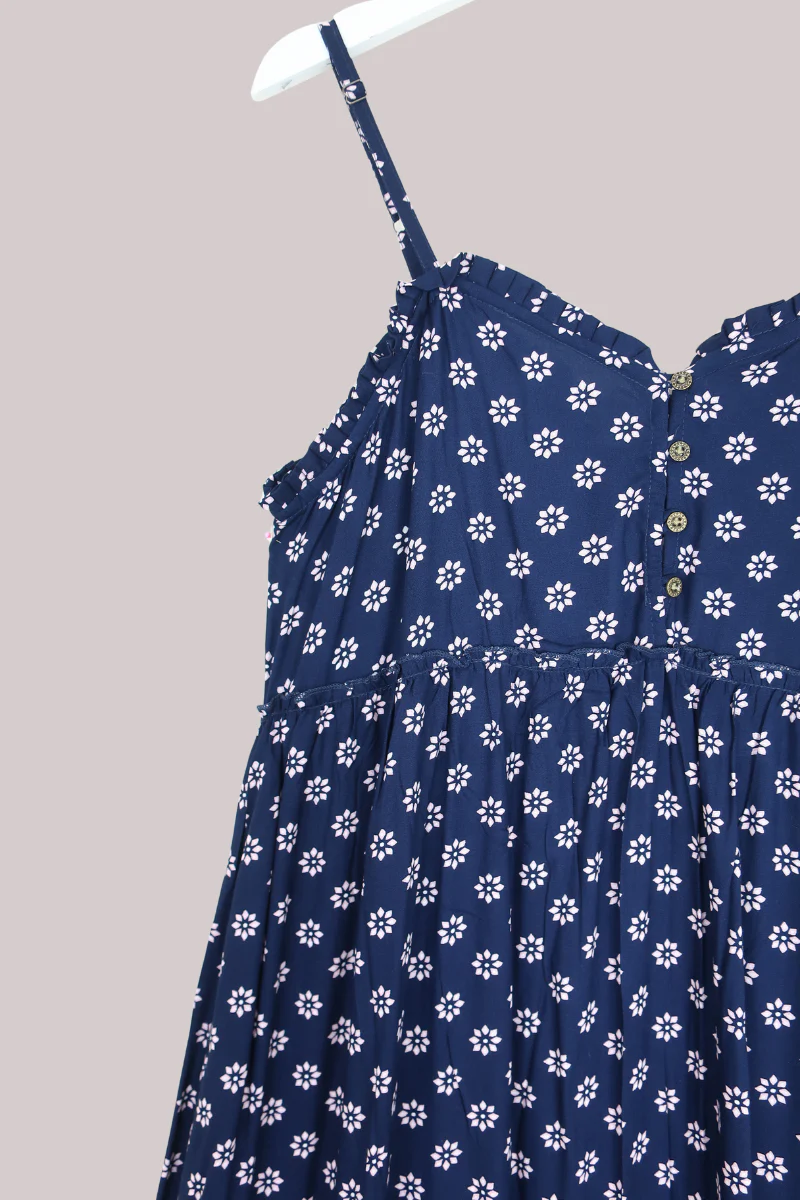 Alice Maxi Dress in Oxford Blue Blossom - Image 4