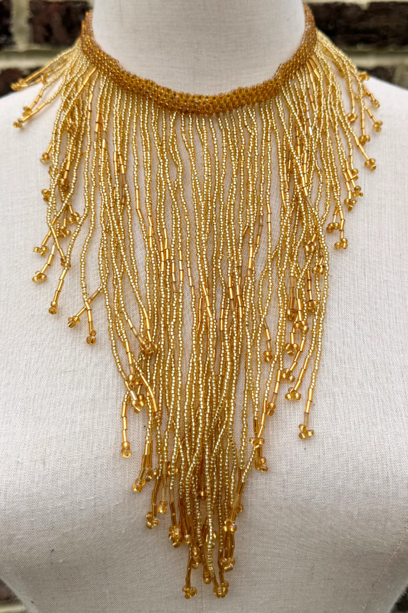 Amber Waterfall Beaded Necklace - Image 2