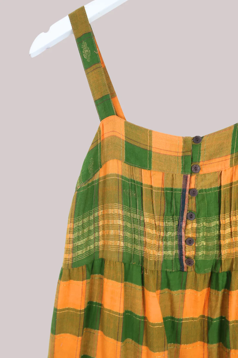 Amelia Vintage Cotton Maxi Dress - Ginger & Lime - Size M/L - Image 2