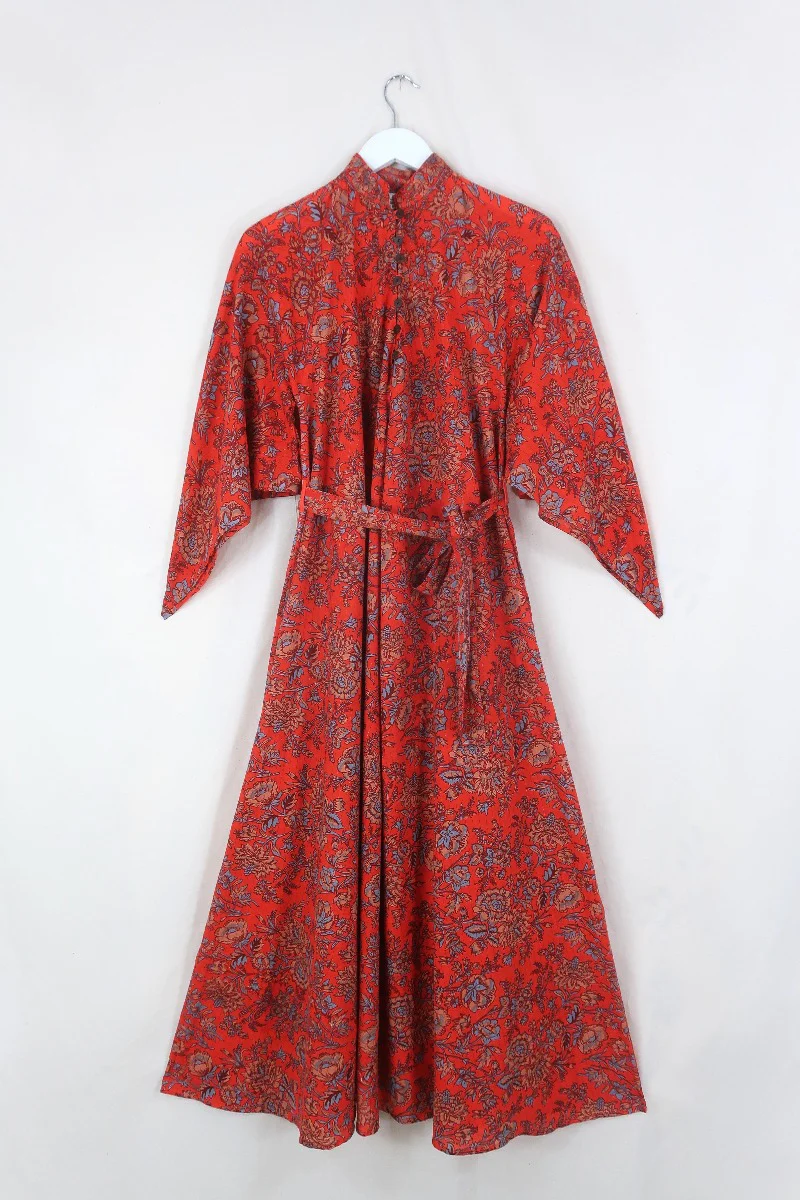 Apollo Maxi Dress in Coral Orange - Image 2