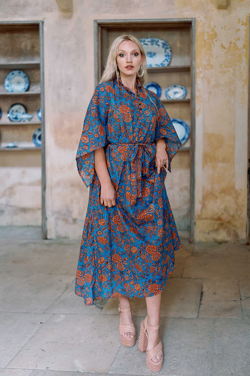 Apollo Maxi Dress in Crystal Blue