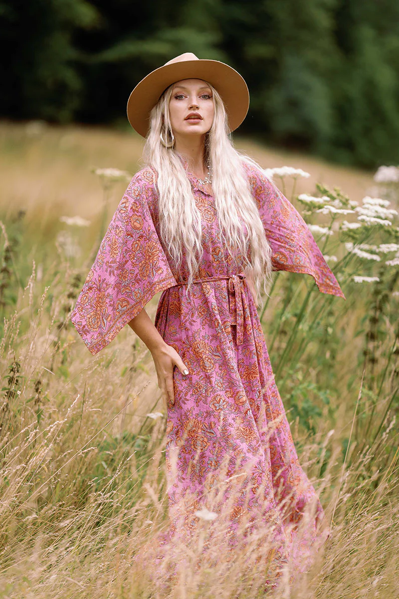 Apollo Maxi Dress in Pink Violet