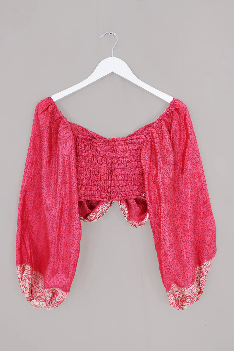 Ariel Top - Vintage Sari - French Rosie - Free Size - Image 3