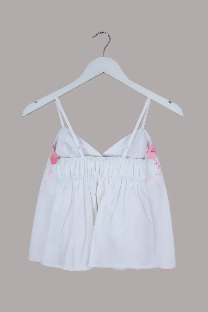 Babydoll Vintage Tablecloth Top in Ditsy Cherry Blossom - Size XS - Image 3