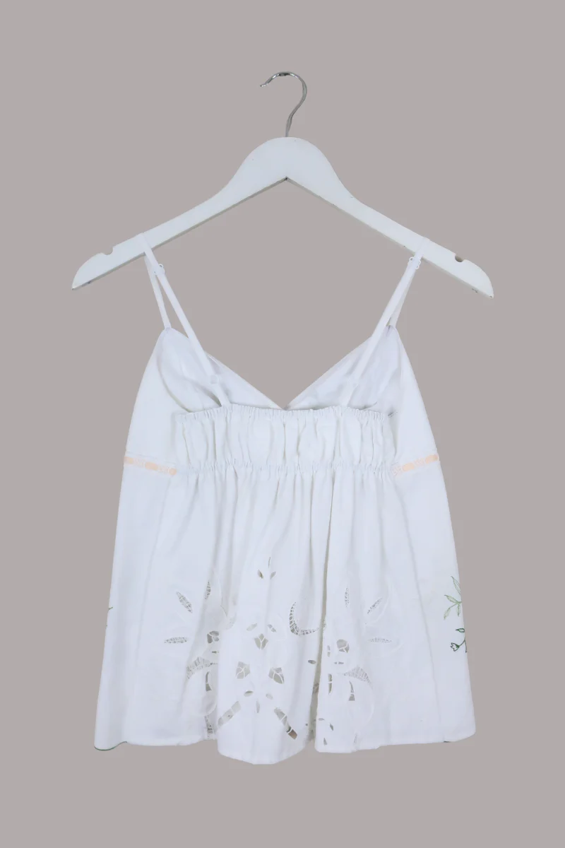 Babydoll Vintage Tablecloth Top in Field Of Daisies - Size XS - Image 3