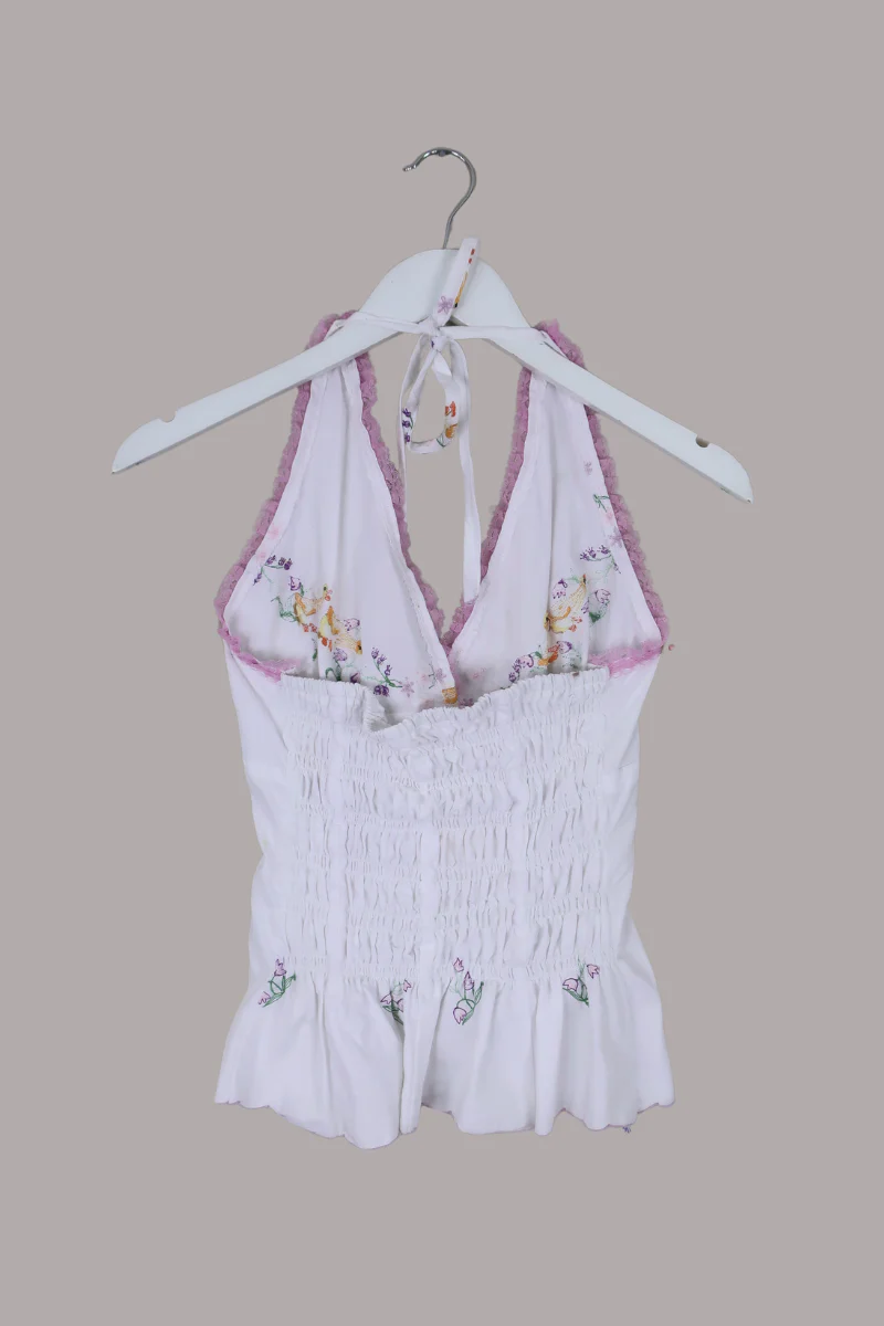 Babydoll Vintage Tablecloth Top in Little Ducklings - Size XS - Image 3