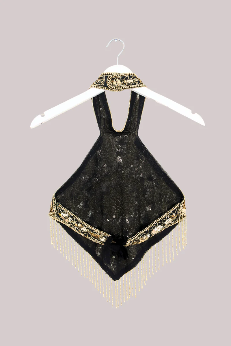 Beaded Handkerchief Halter Top in Golden Sundrop - Image 6