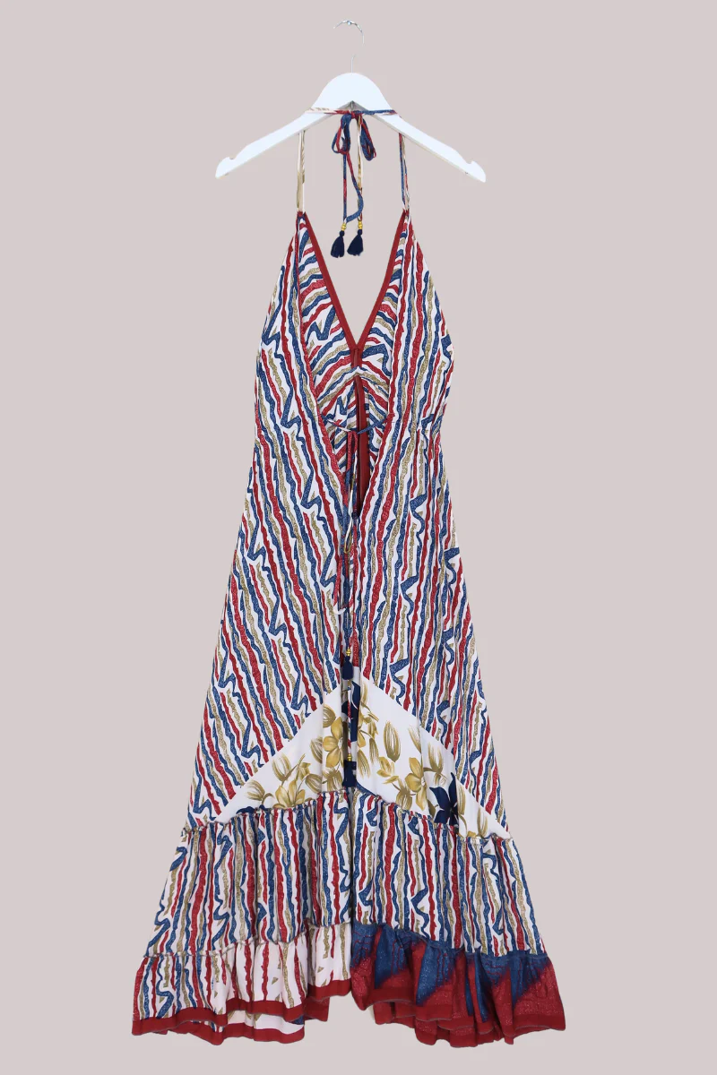 Blossom Halter Maxi Dress - Savannah Stripes - Free Size XL - Image 3