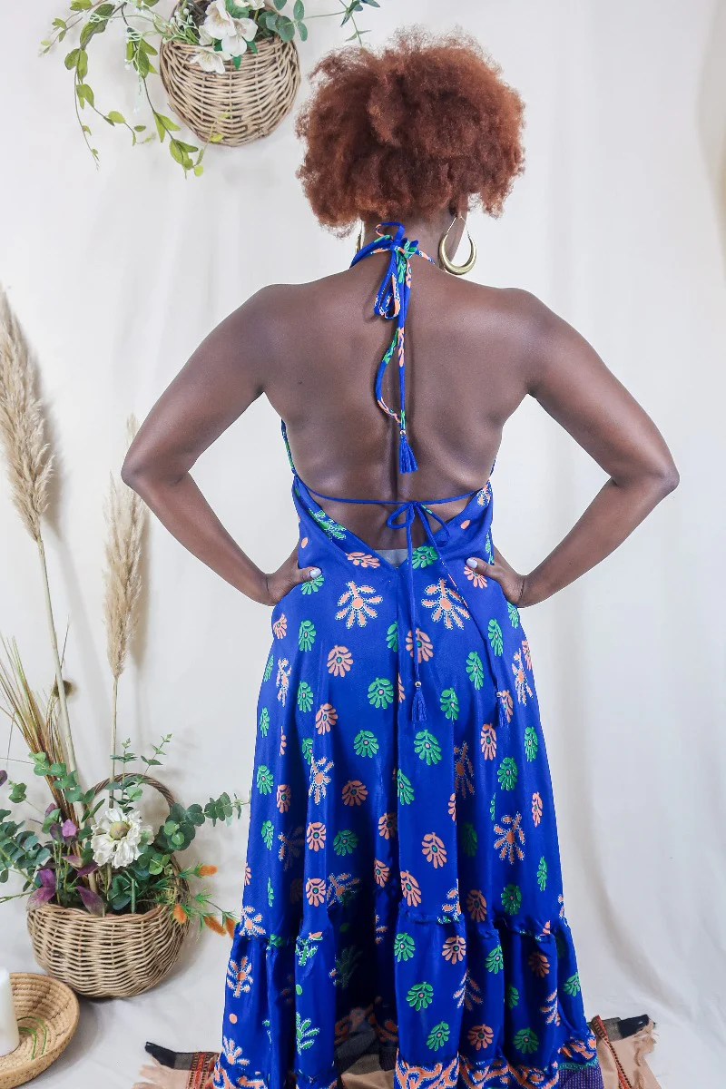 Blossom Halter-Neck Maxi Dress - Deep Sea Coral - Free Size L - Image 5