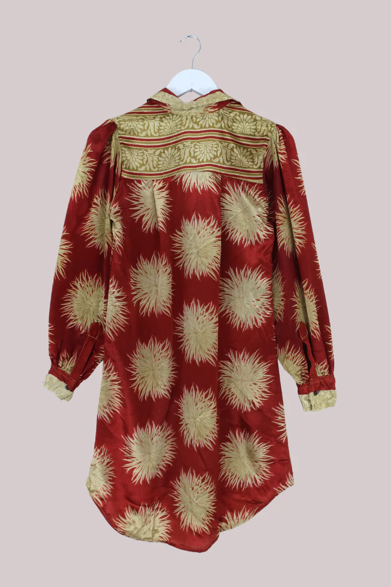 Bonnie Shirt Dress - Crimson Sun Bursts - Size L - Image 3