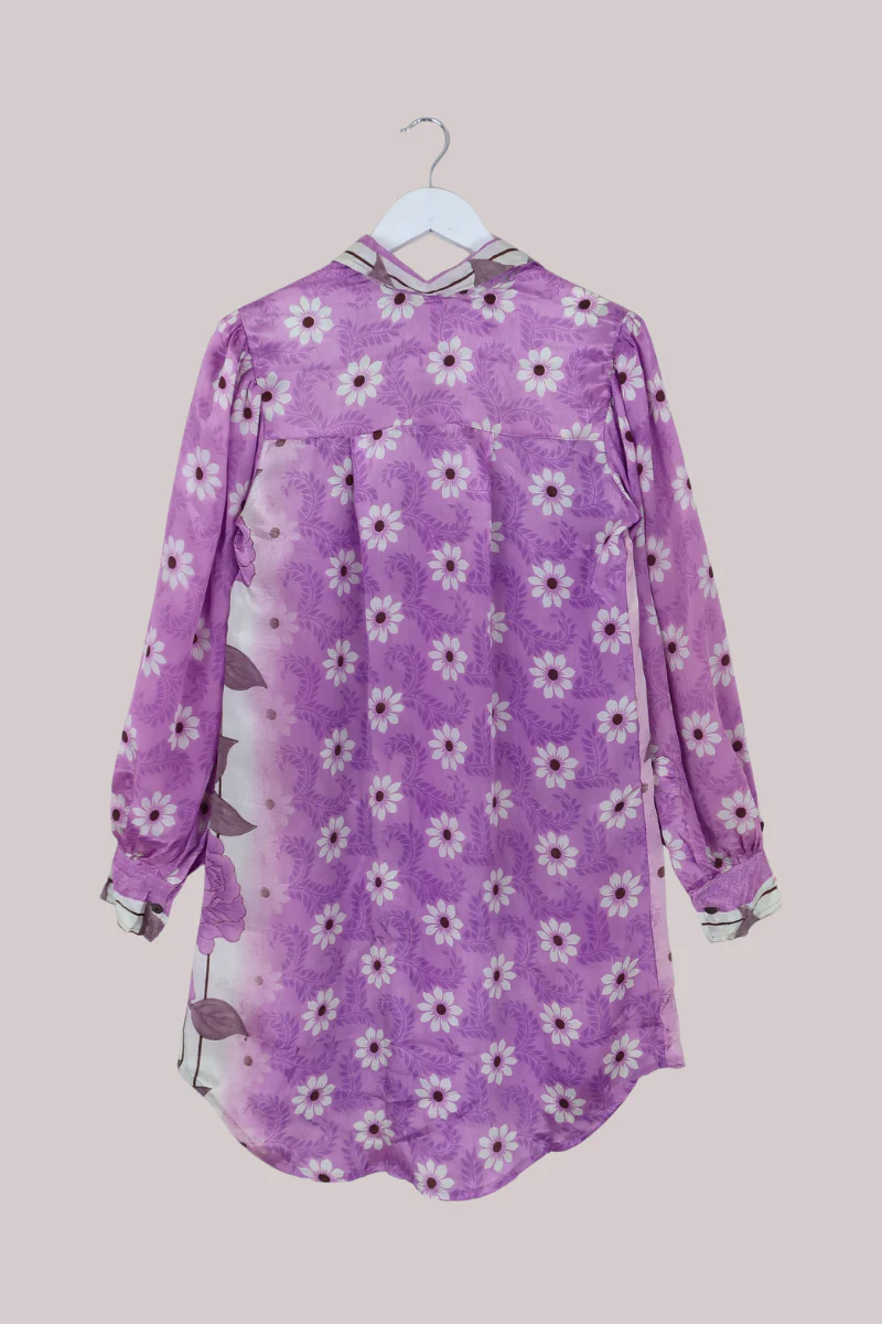 Bonnie Shirt Dress - Purple Magnolias - Size L/XL - Image 3