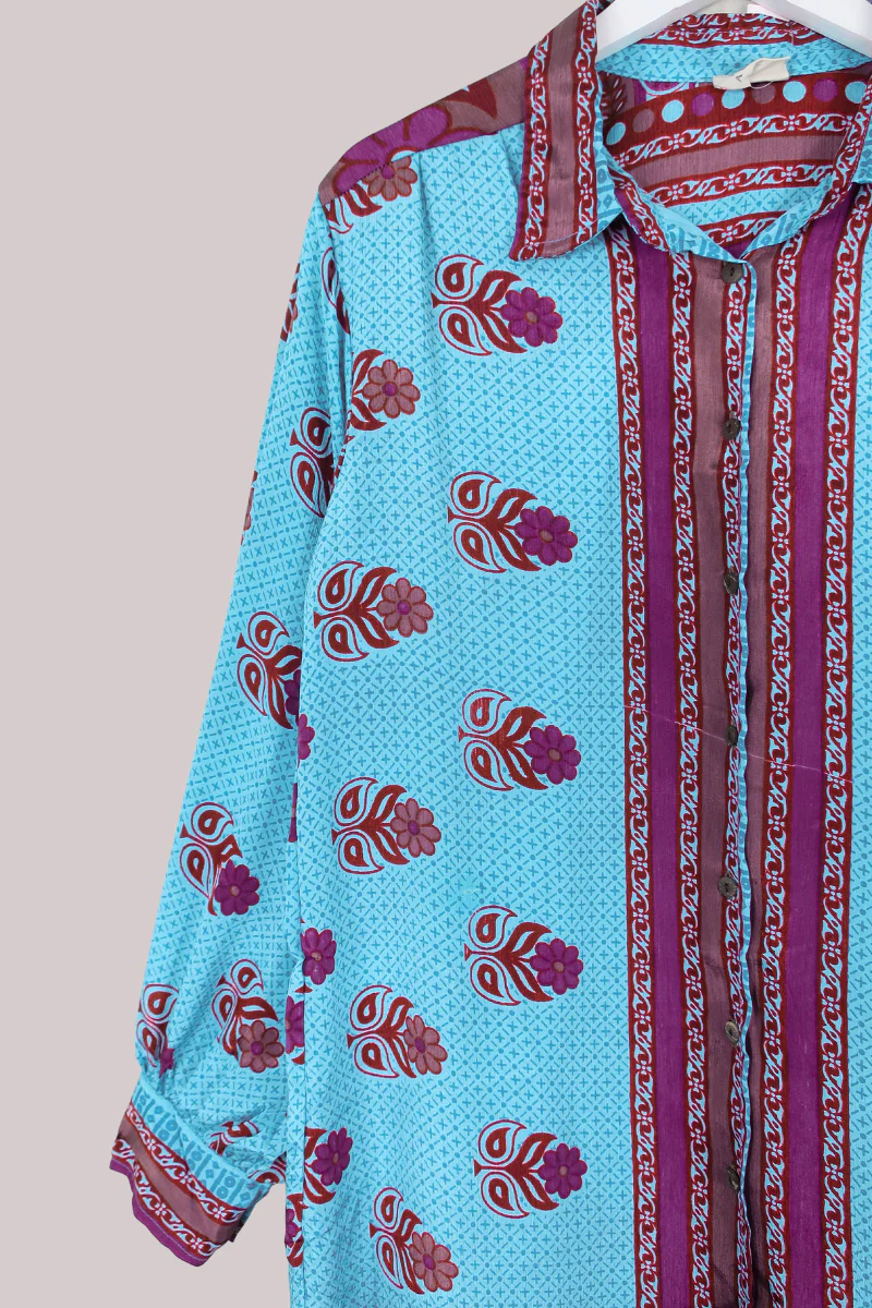 Bonnie Shirt Dress - Sky Blue Daisies - Size XXL - Image 2
