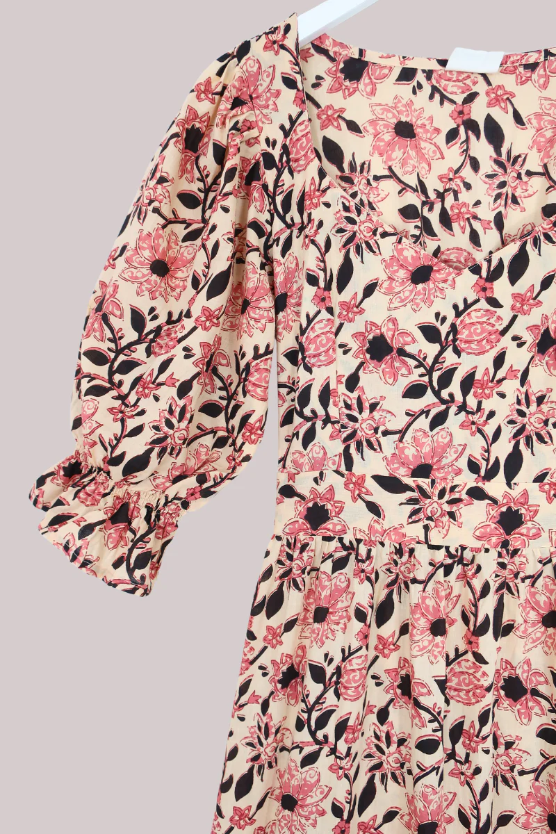 Carmen Maxi Dress in Dusky Vintage Sunflowers - Image 4