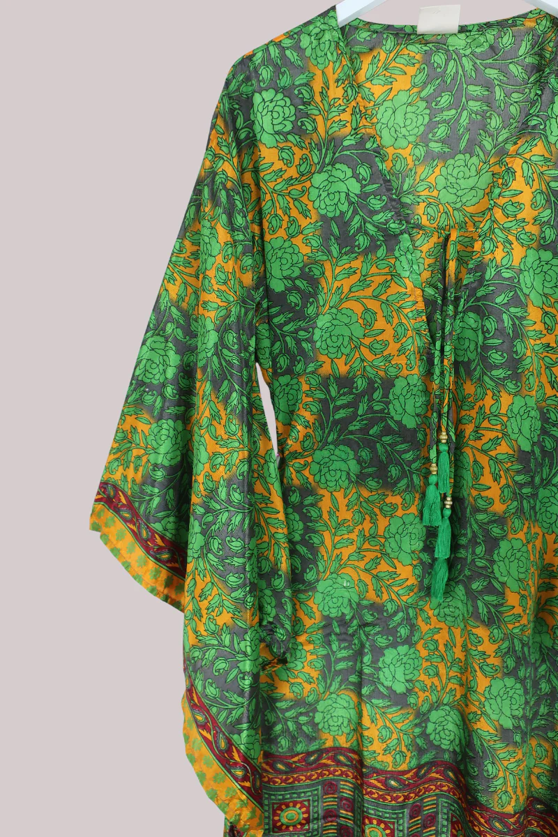 Cassandra Maxi Kaftan in Emerald Garden - Size L/XL - Image 2