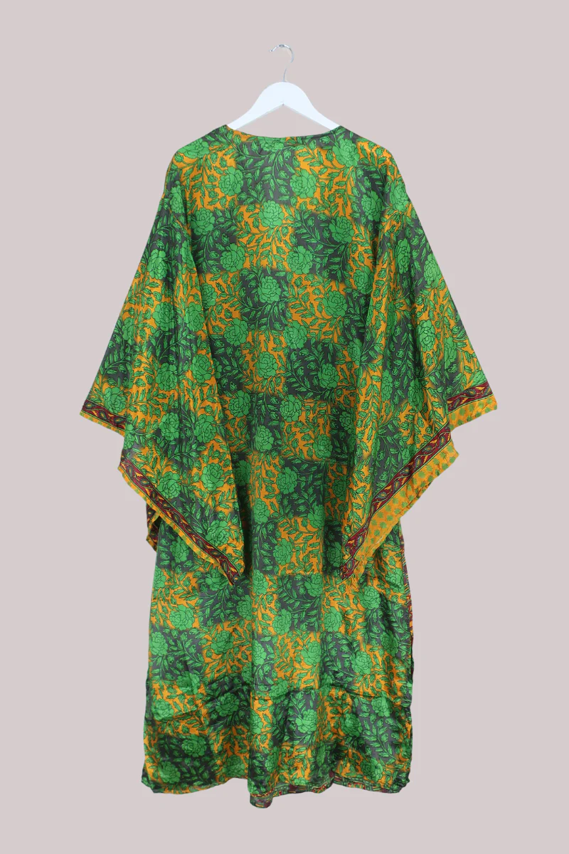 Cassandra Maxi Kaftan in Emerald Garden - Size L/XL - Image 3