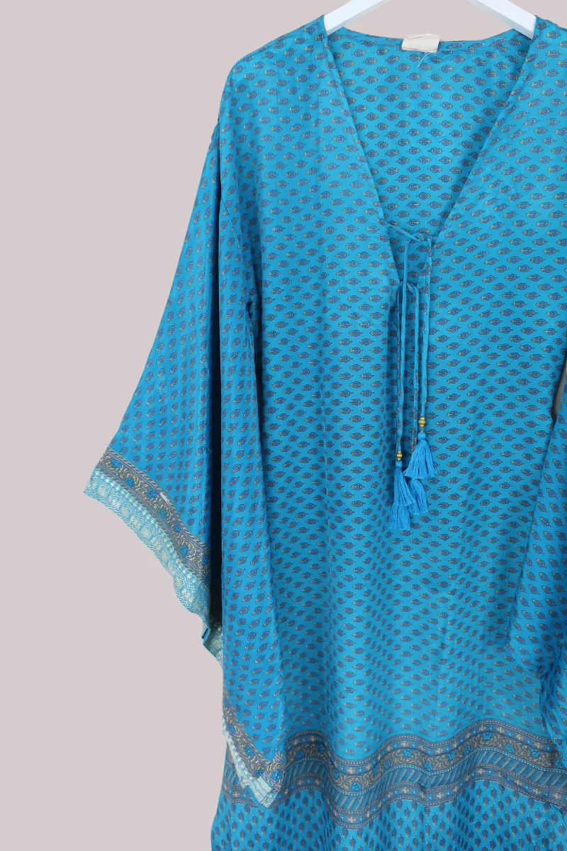 Cassandra Maxi Kaftan in Grecian Sea - Size L/XL - Image 2