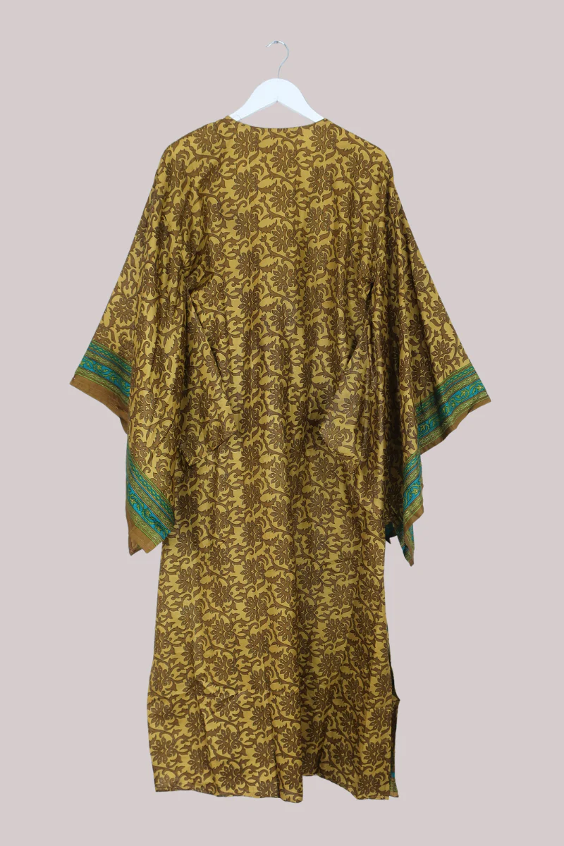Cassandra Maxi Kaftan in Ornate Bronze Florals - Size M/L - Image 3