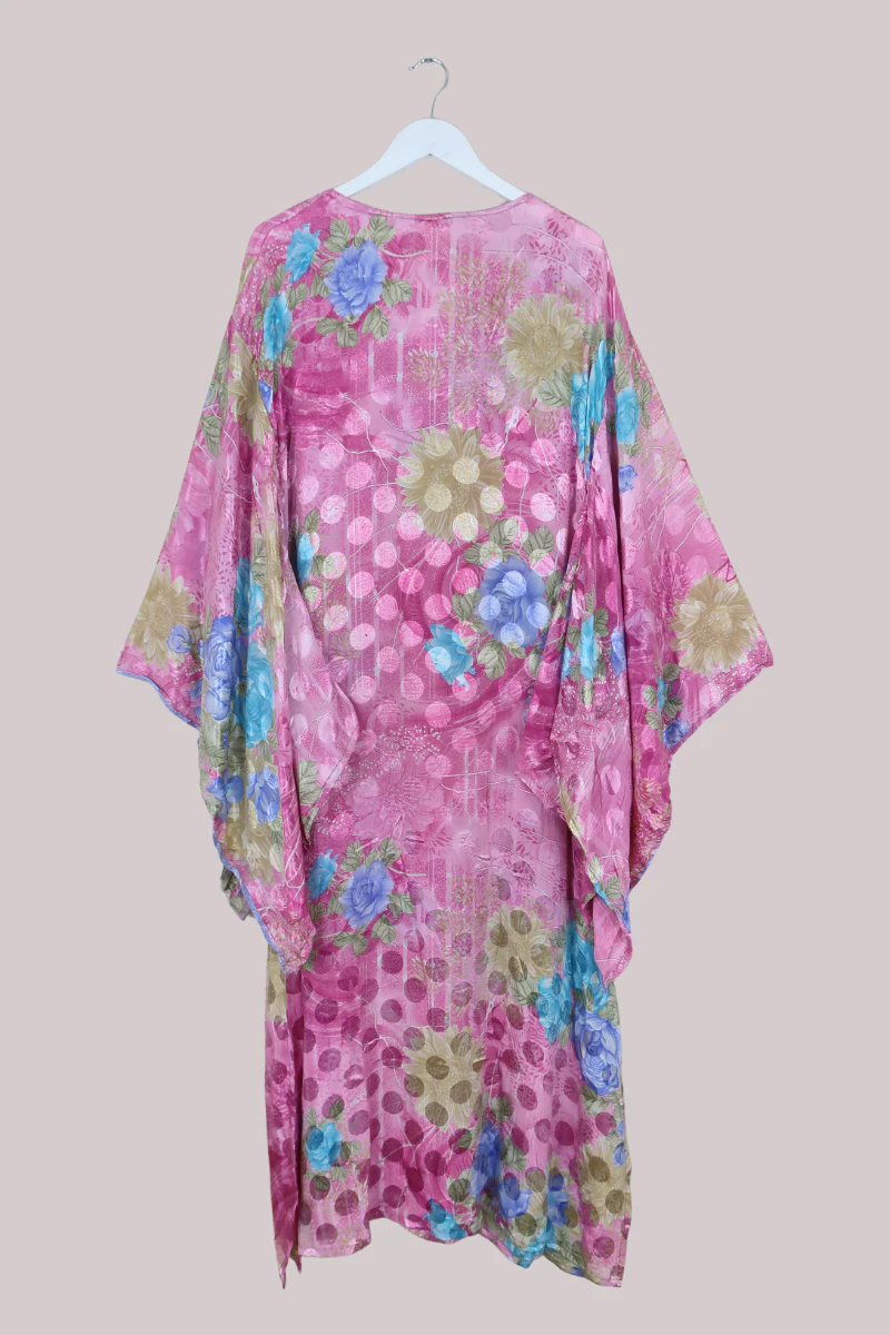 Cassandra Maxi Kaftan in Peony Pink Polka - Size XXL - Image 3