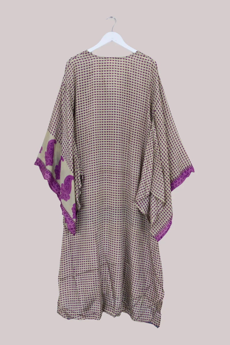 Cassandra Maxi Kaftan in Purple Paisley - Size L/XL - Image 3