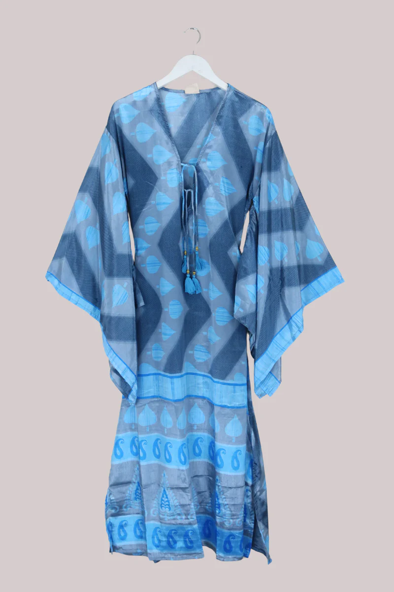 Cassandra Maxi Kaftan in Silver Frost - Size M/L