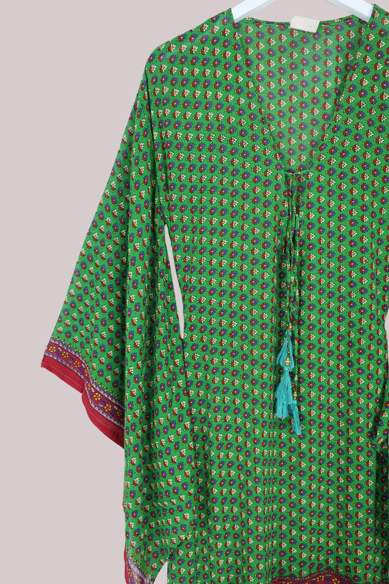 Cassandra Maxi Kaftan in Vivid Forest Floor - Size M/L - Image 2