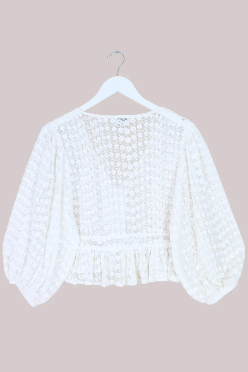 Catherine Lace Blouse in Diary White - Image 5