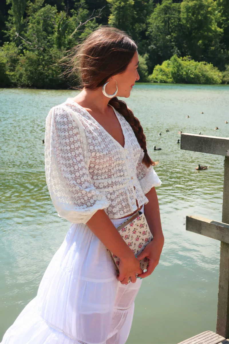 Catherine Lace Blouse in Diary White - Image 6