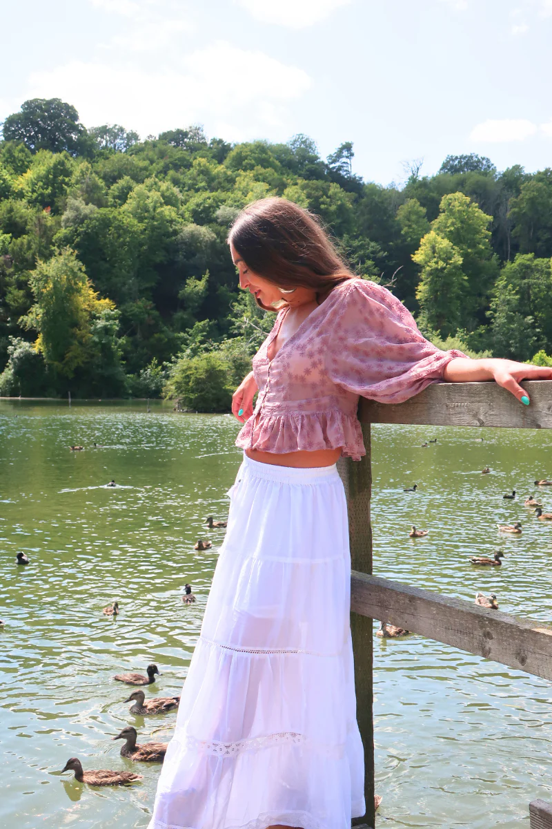 Catherine Sheer Blouse in Storybook Purple - Image 5