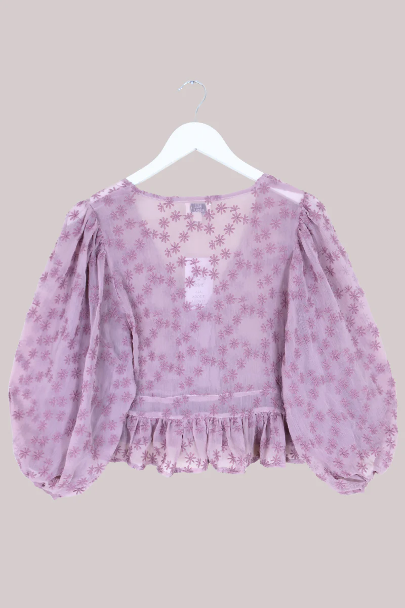 Catherine Sheer Blouse in Storybook Purple - Image 6