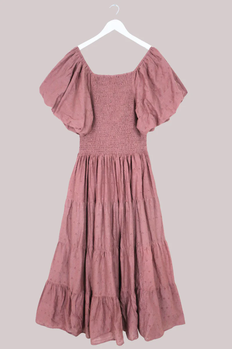 Charlotte Maxi Dress in Journal Brown Broderie Anglaise - Image 6