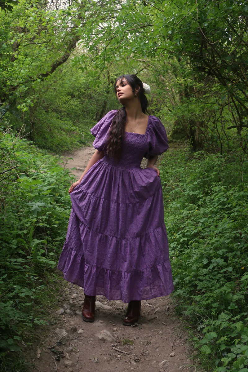 Charlotte Maxi Dress in Memoir Purple Broderie Anglaise - Image 5
