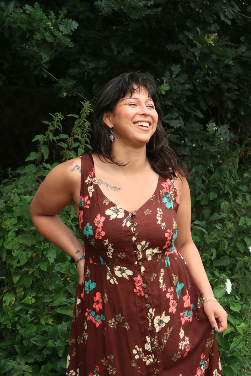 Chloe Maxi Dress in Mahogany Magnolias - Image 3