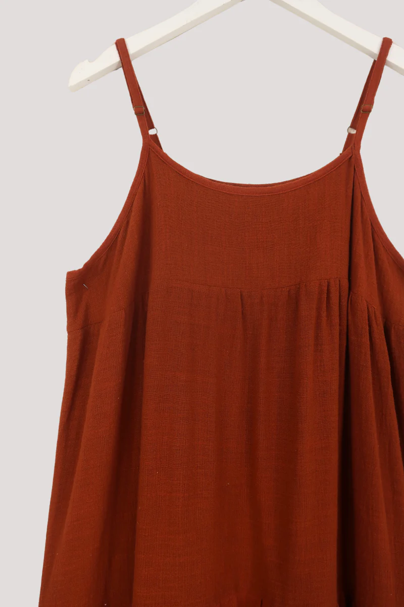Clover Midi Dress in Rust Red - Image 3