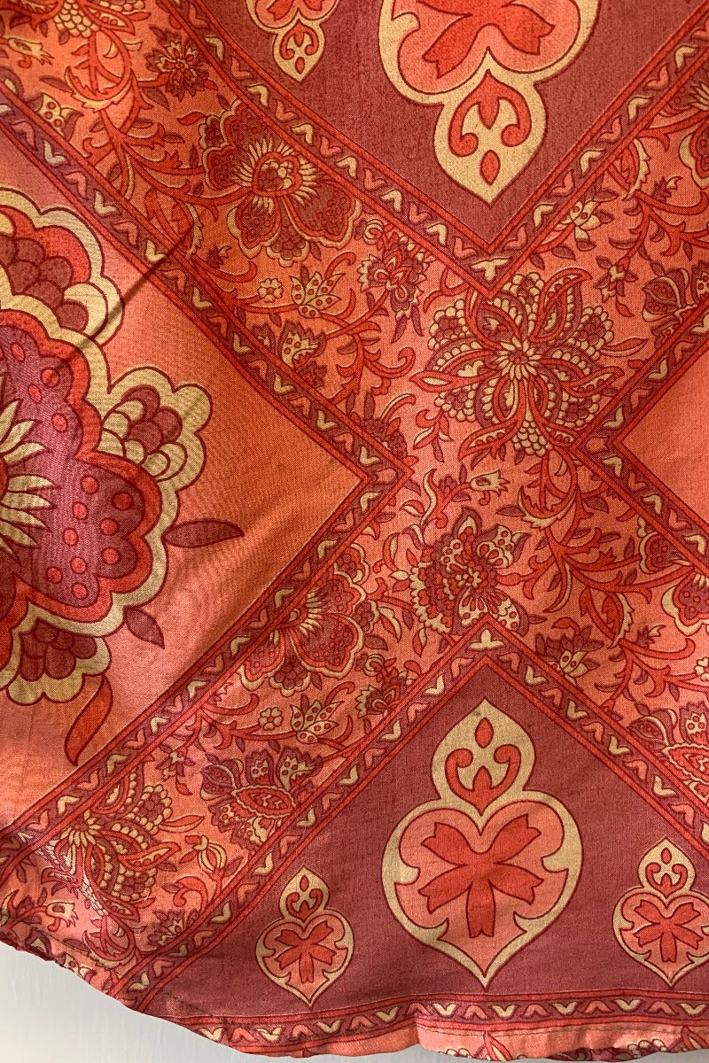 Clyde Shirt - Rose Pink & Champagne Jacquard - Vintage Indian Sari - S/M - Image 4