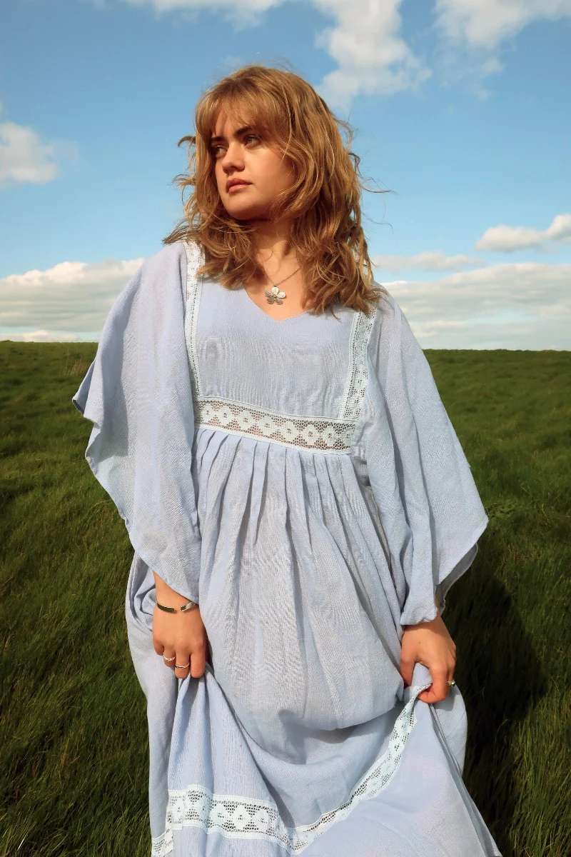 Cordelia Midi Dress in Cornflower Blue - Image 3