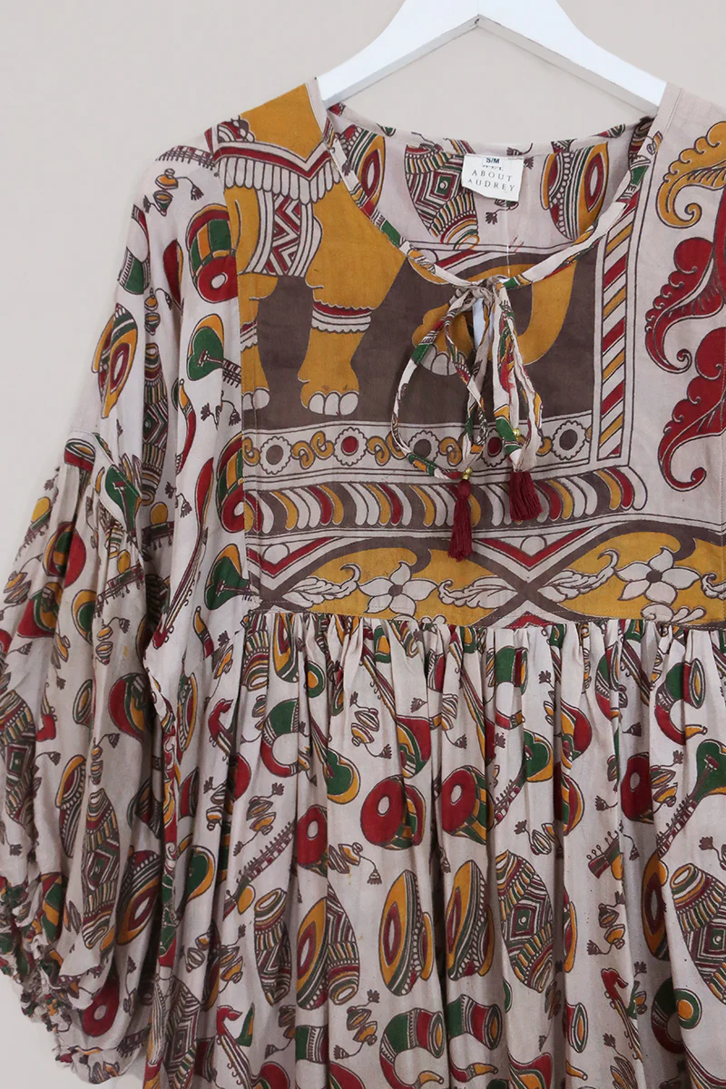 Daisy Maxi Smock Dress - Bring in the Band - Vintage Cotton - Size S/M - Image 2