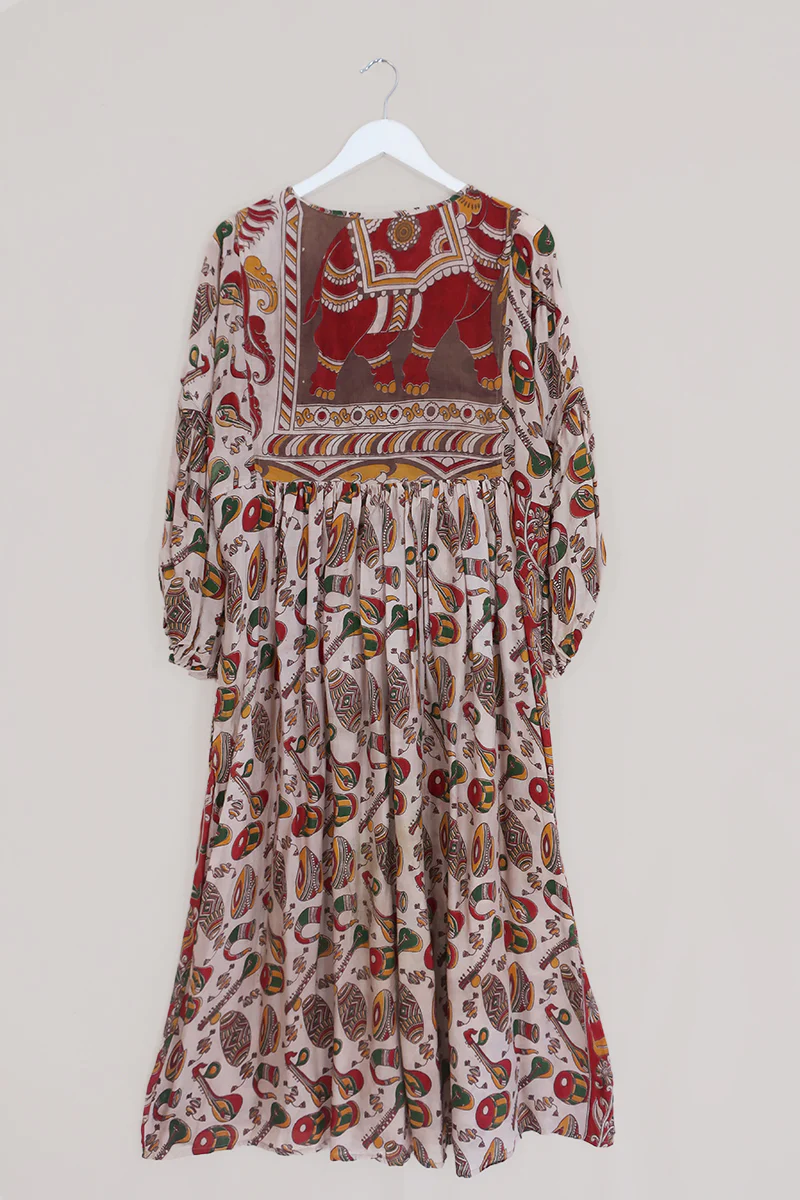 Daisy Maxi Smock Dress - Bring in the Band - Vintage Cotton - Size S/M - Image 3