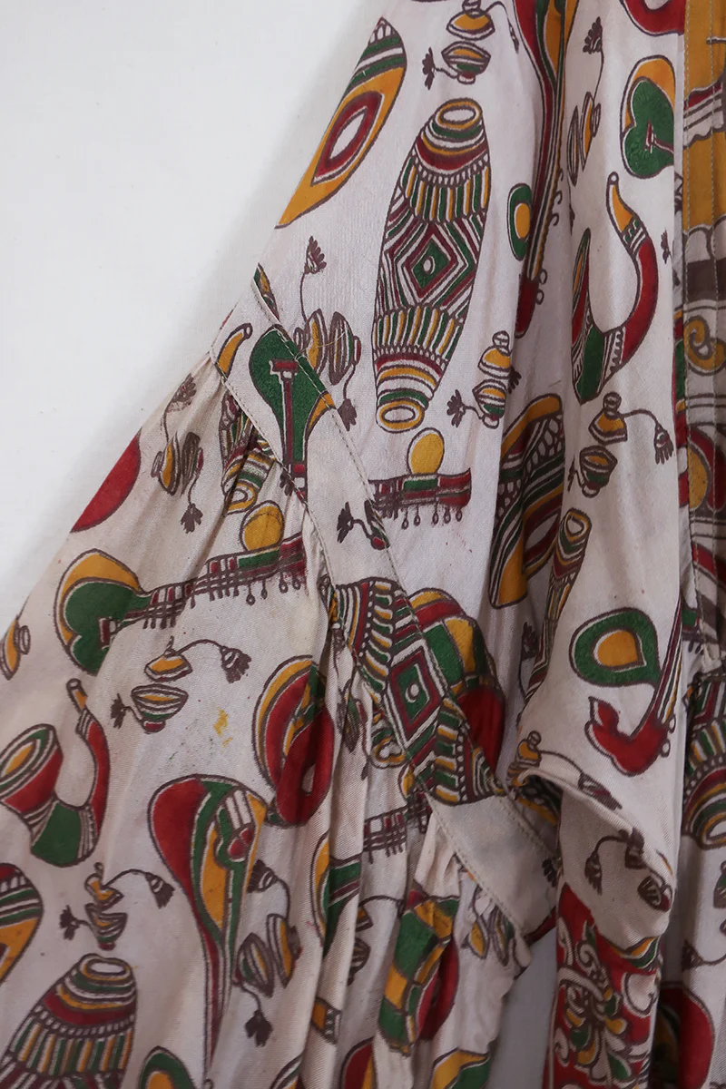 Daisy Maxi Smock Dress - Bring in the Band - Vintage Cotton - Size S/M - Image 5