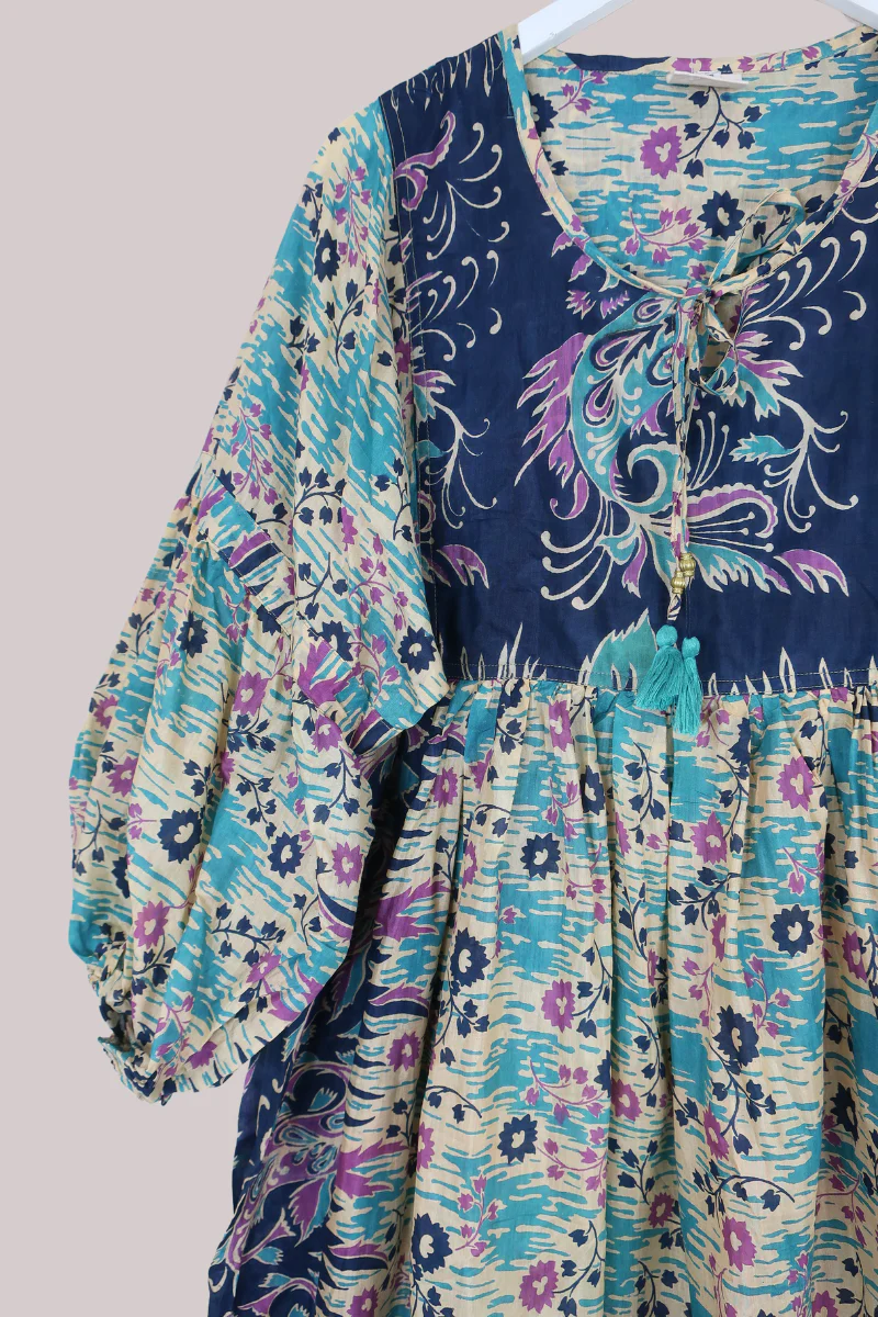 Daisy Vintage Cotton Maxi Dress - Flowers of the River - Size XS - Image 2