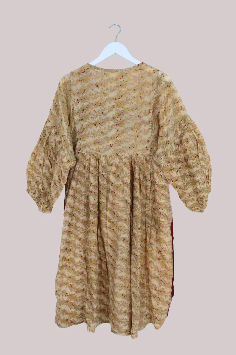 Daisy Vintage Cotton Midi Dress - Pale Parchment Paisley - Size M/L - Image 3