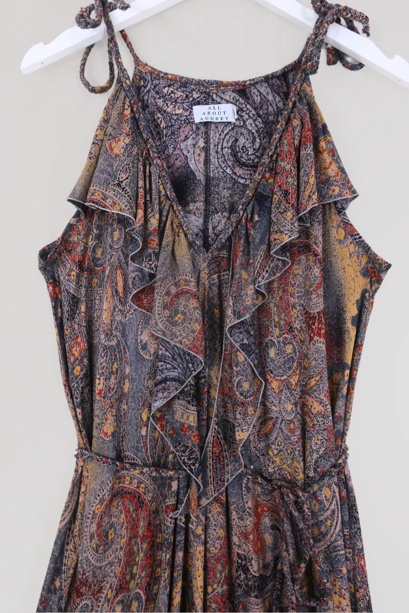 Delphi Braided Maxi Dress in Ash Batik Paisley - Image 3