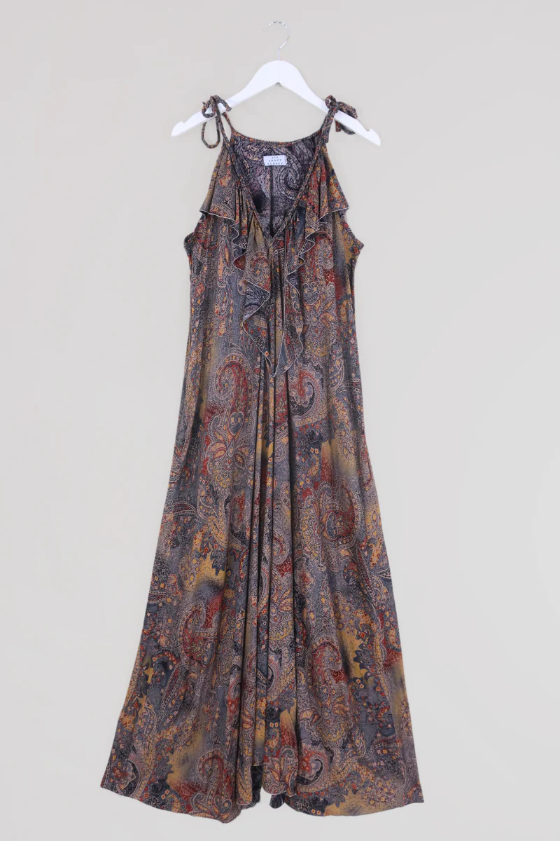 Delphi Braided Maxi Dress in Ash Batik Paisley - Image 4