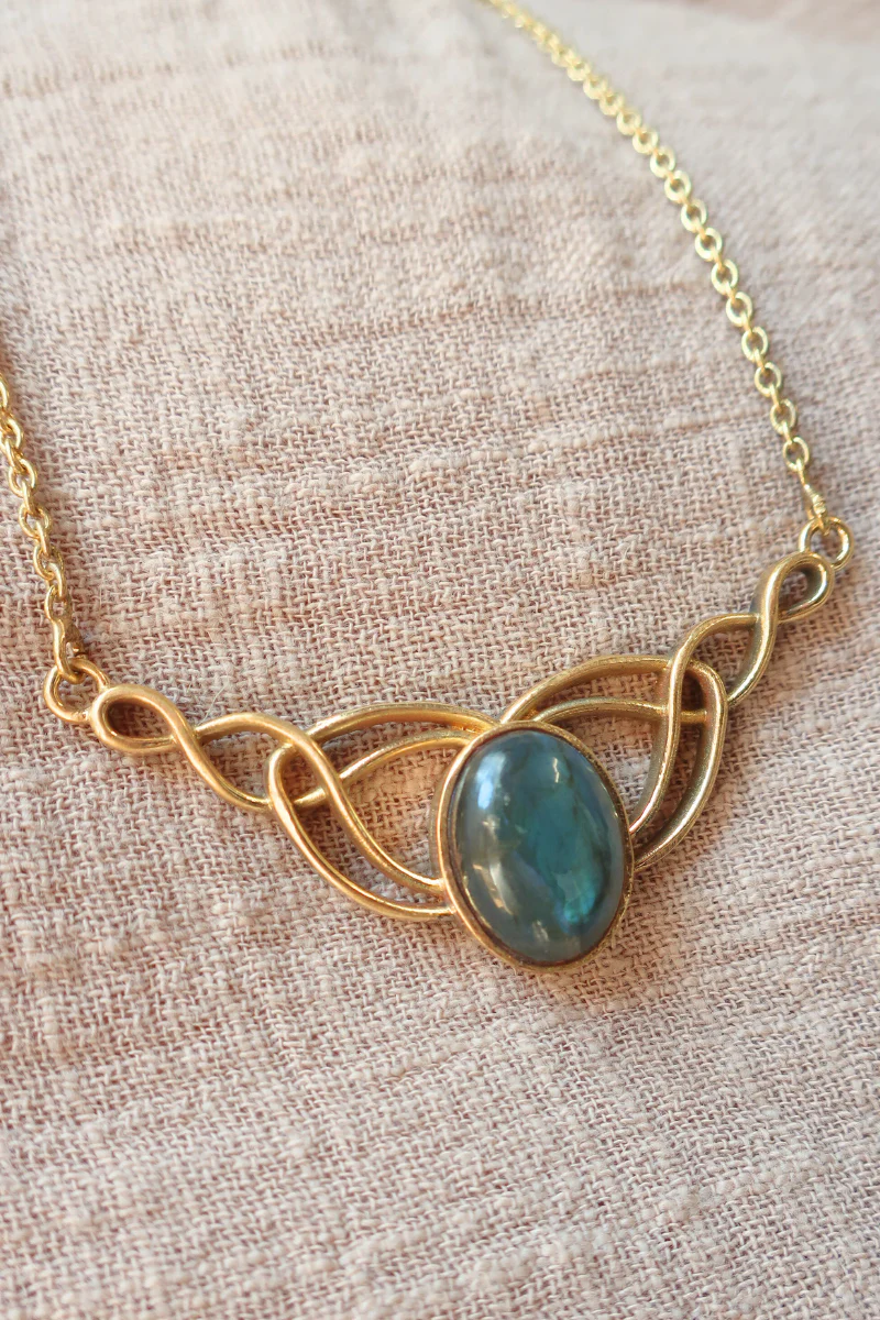 Diadem Necklace in Gold with Marbled Tourmaline - Image 2