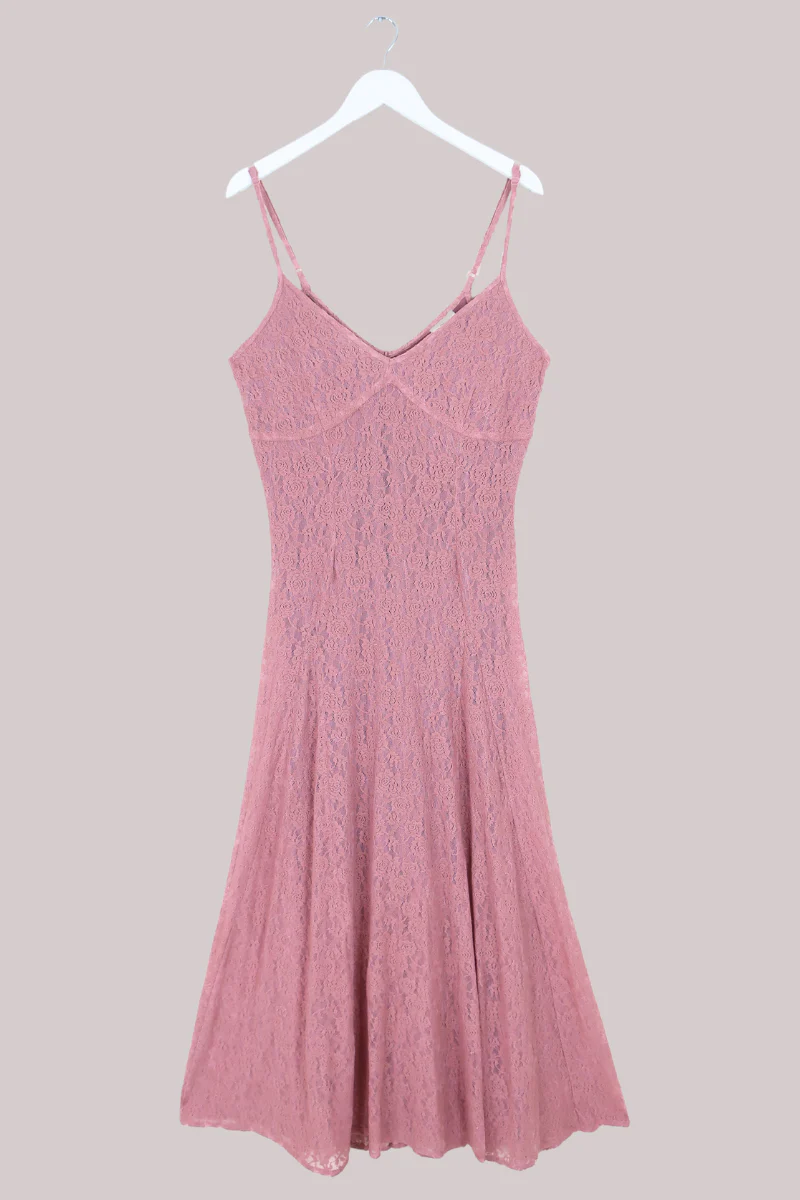 Eliza Maxi Dress in Fairytale Pink Lace - Image 2
