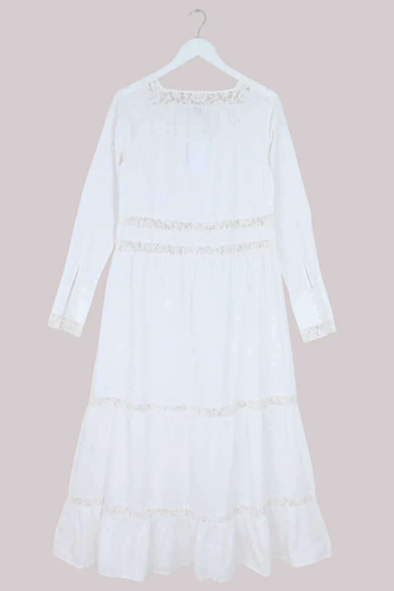 Elizabeth Button-Up Maxi in Diary White Lace - Image 5