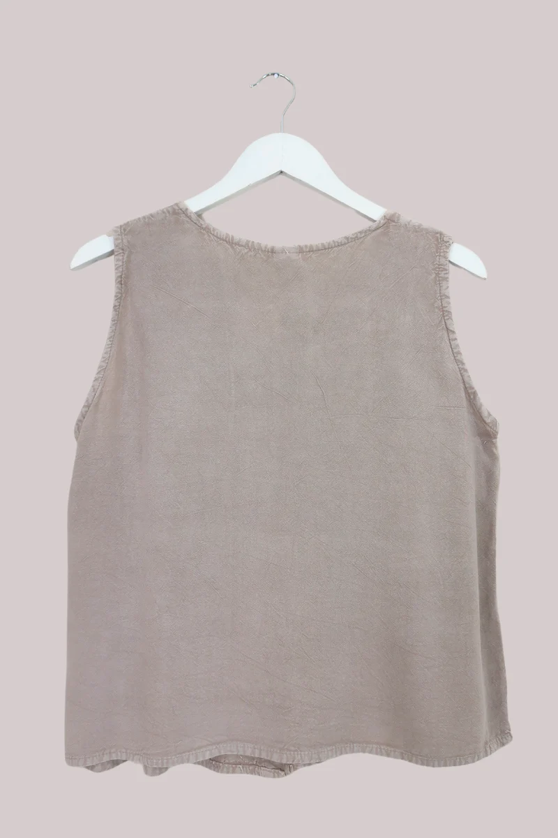 Embroidered Waistcoat Vest Top in Maple White - Free Size - Image 3