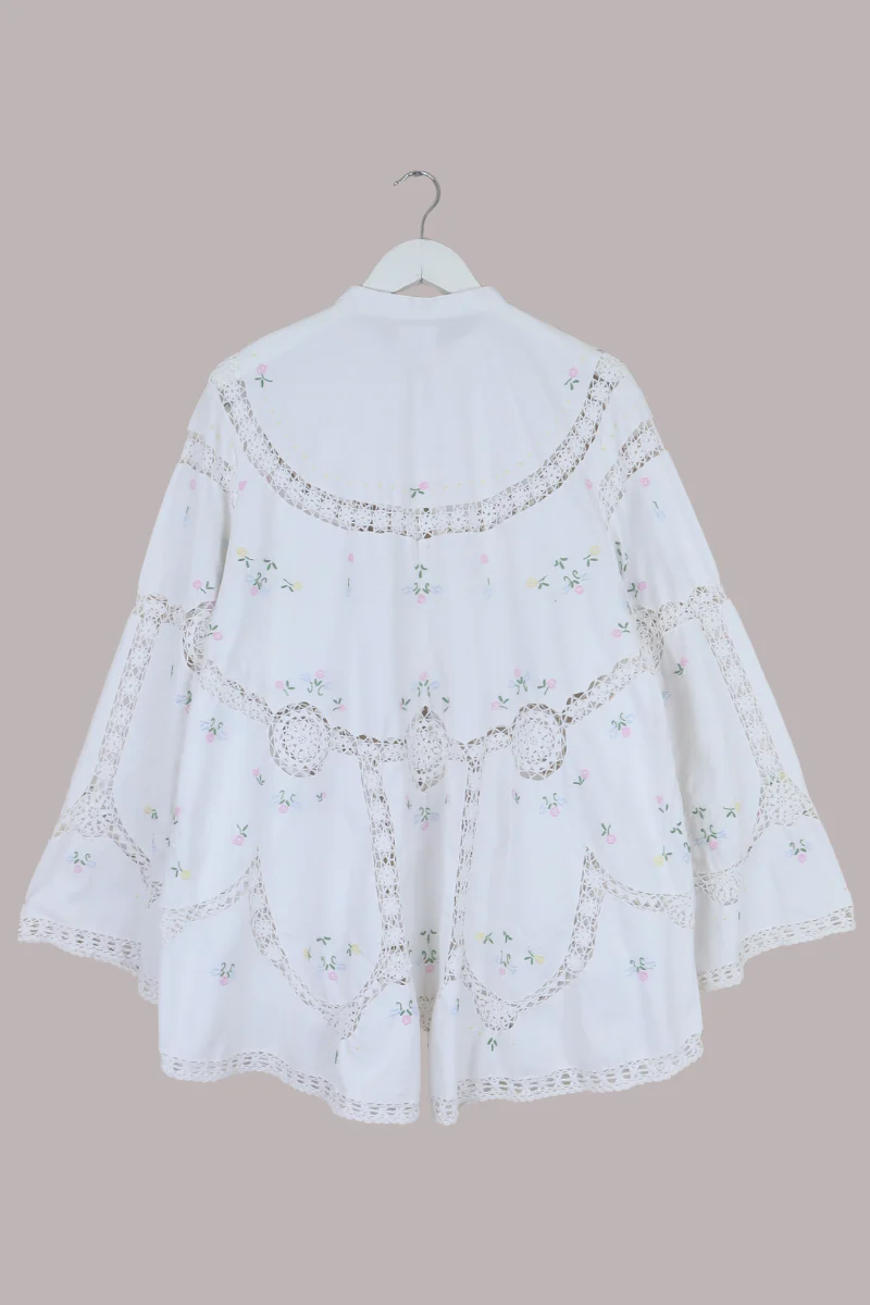 Emmeline Vintage Tablecloth Jacket in Confetti Florals - Image 3
