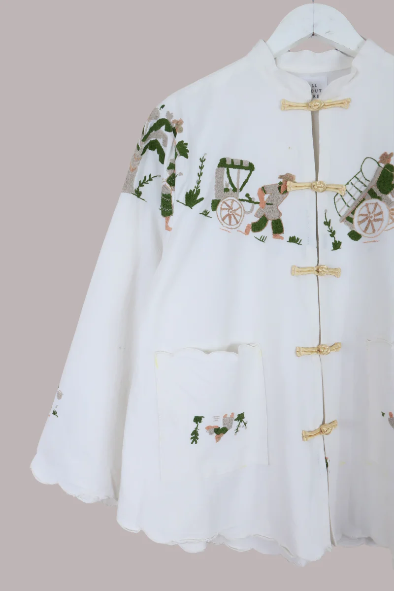 Emmeline Vintage Tablecloth Jacket in Farm Vista - Image 2