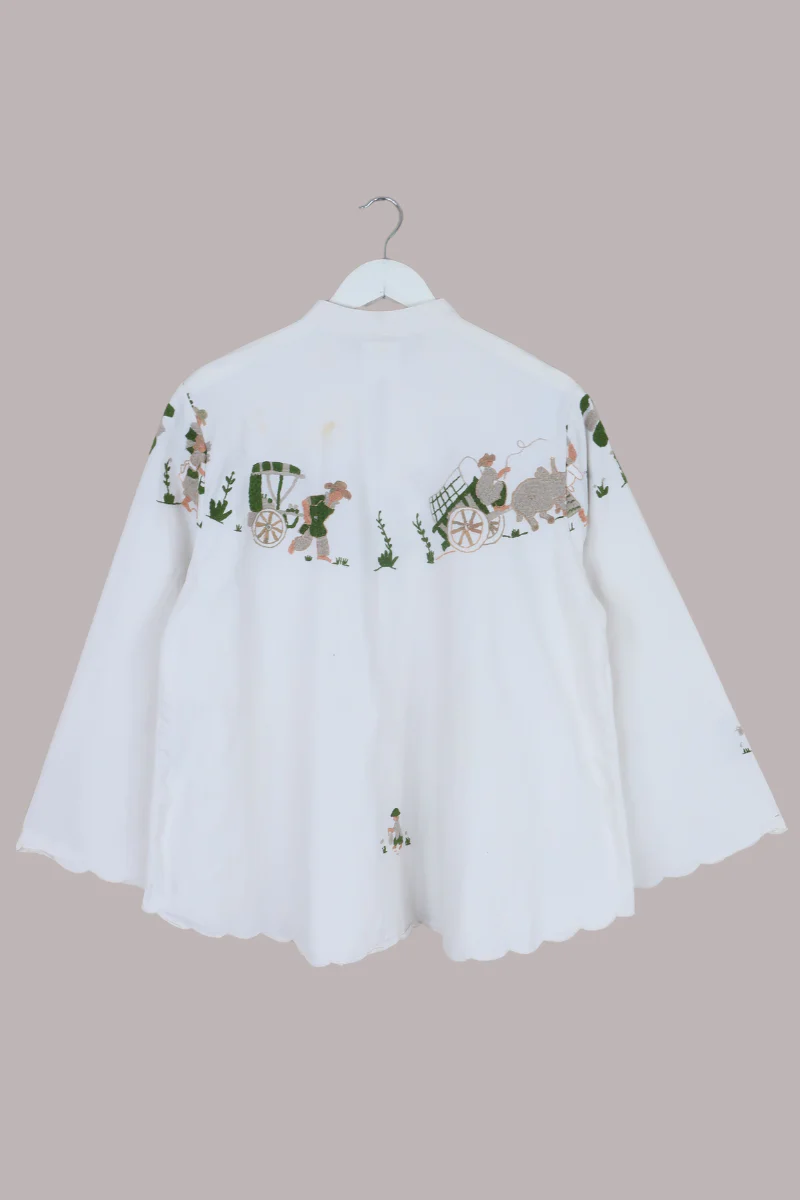 Emmeline Vintage Tablecloth Jacket in Farm Vista - Image 3