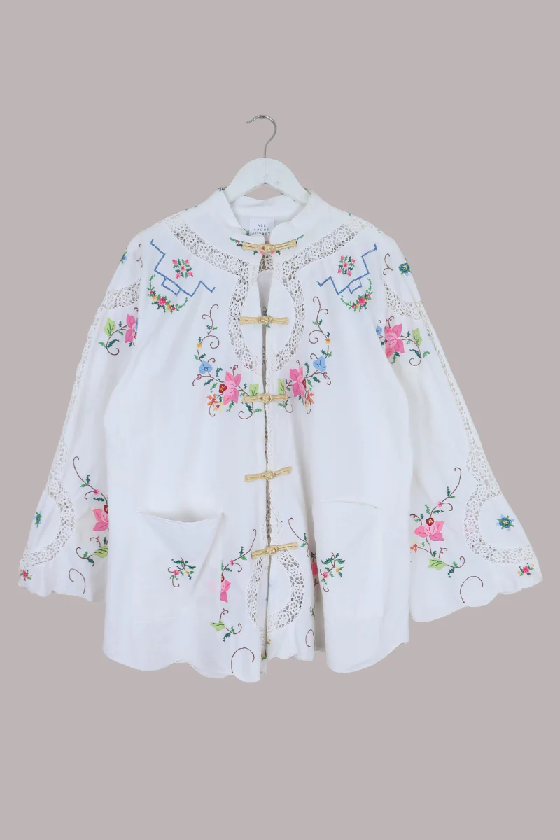Emmeline Vintage Tablecloth Jacket in Midsommar Florals